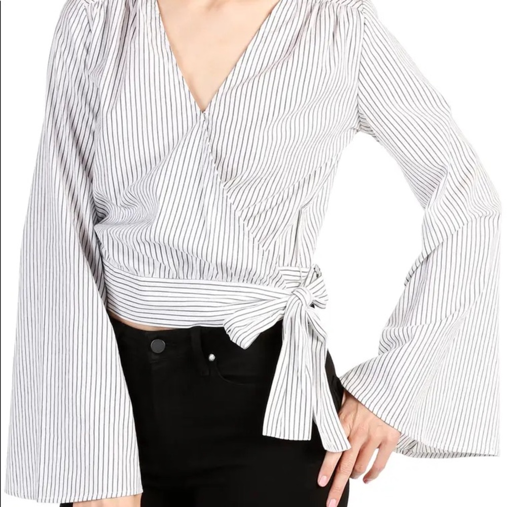 PAIGE Marianne cotton wrap top